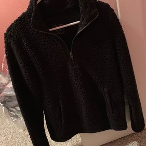 Abercrombie & Fitch Black Sherpa Hoodie